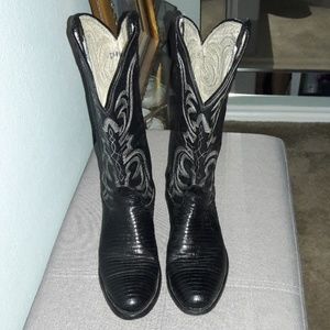 Black leather Pecos Bill Western Boots